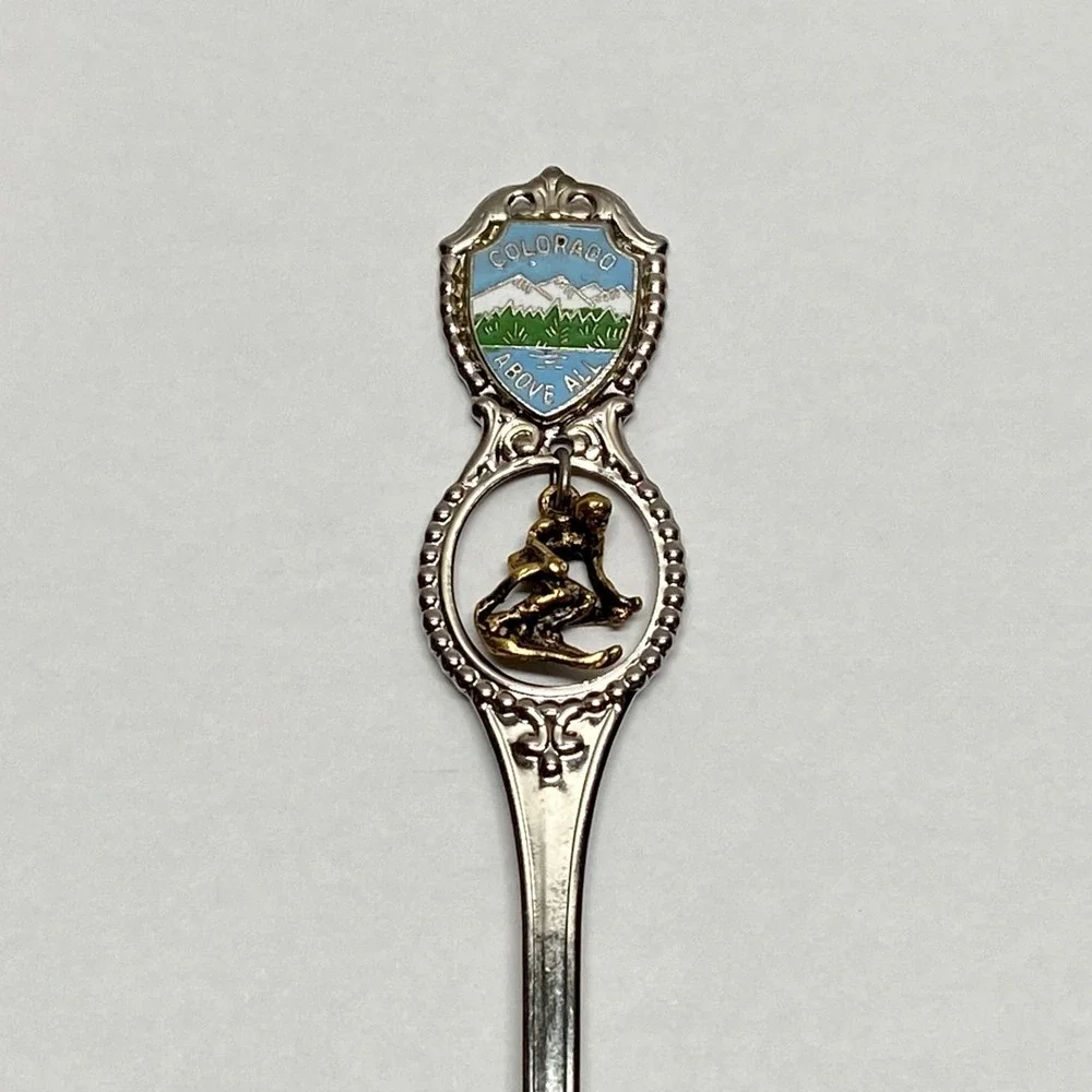 Vintage Colorado Rockies Travel Souvenir Silver Tone 4.5
